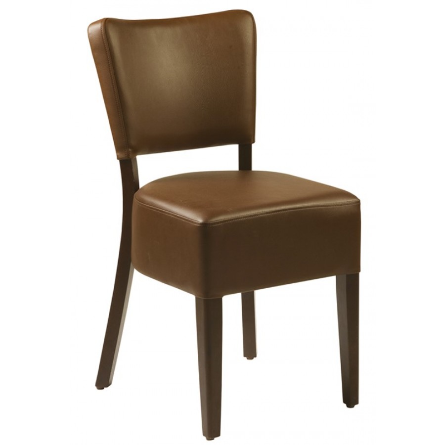 Club Side Chair With Wooden Frame